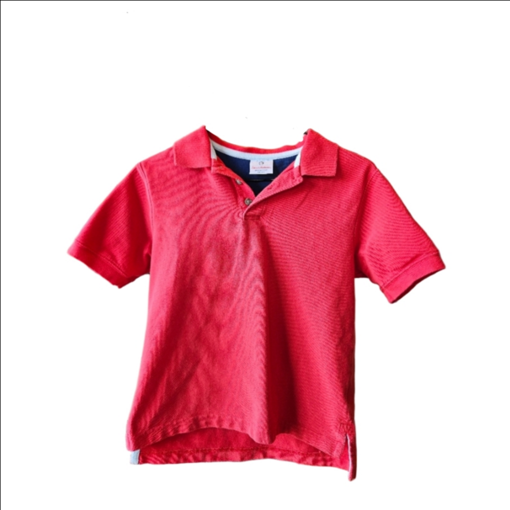Hanna Andersson Organic Cotton Red Polo Short Sleeve Shirt Youth 140cm Size 10